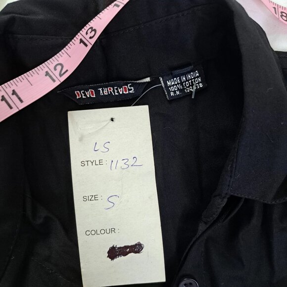 Dead Threads Black Goth Punk Blouse Shirt Safety Pin Zipper Button Down Womens S - Picture 10 of 16